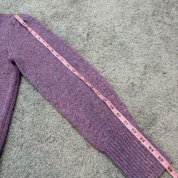 Faherty Lavender Boone Merino Wool Blend Puff Sleeve Sweater S - Picture 8 of 12